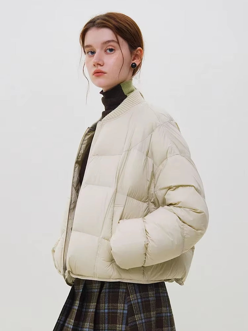 FSLE Baseball Collar Short Lightweight down Jacket