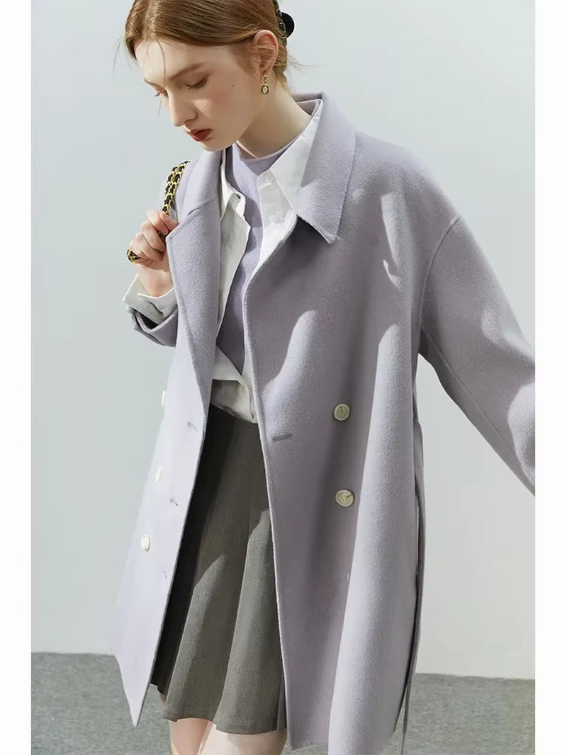 FSLE Double-Sided Woolen Coat Mid-Length