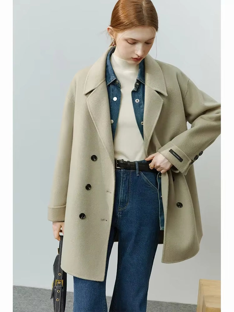 FSLE Double-Sided Woolen Coat Mid-Length