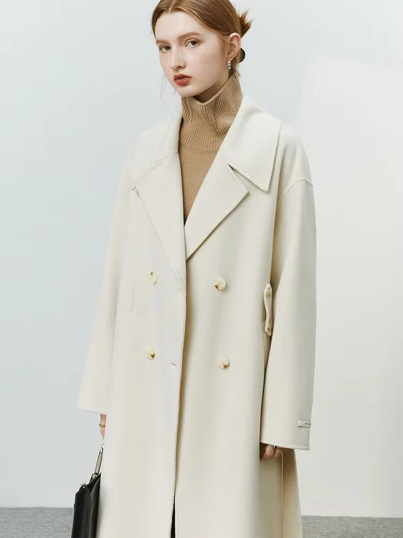 FSLE  Large Lapel Double-Sided Woolen Coat 