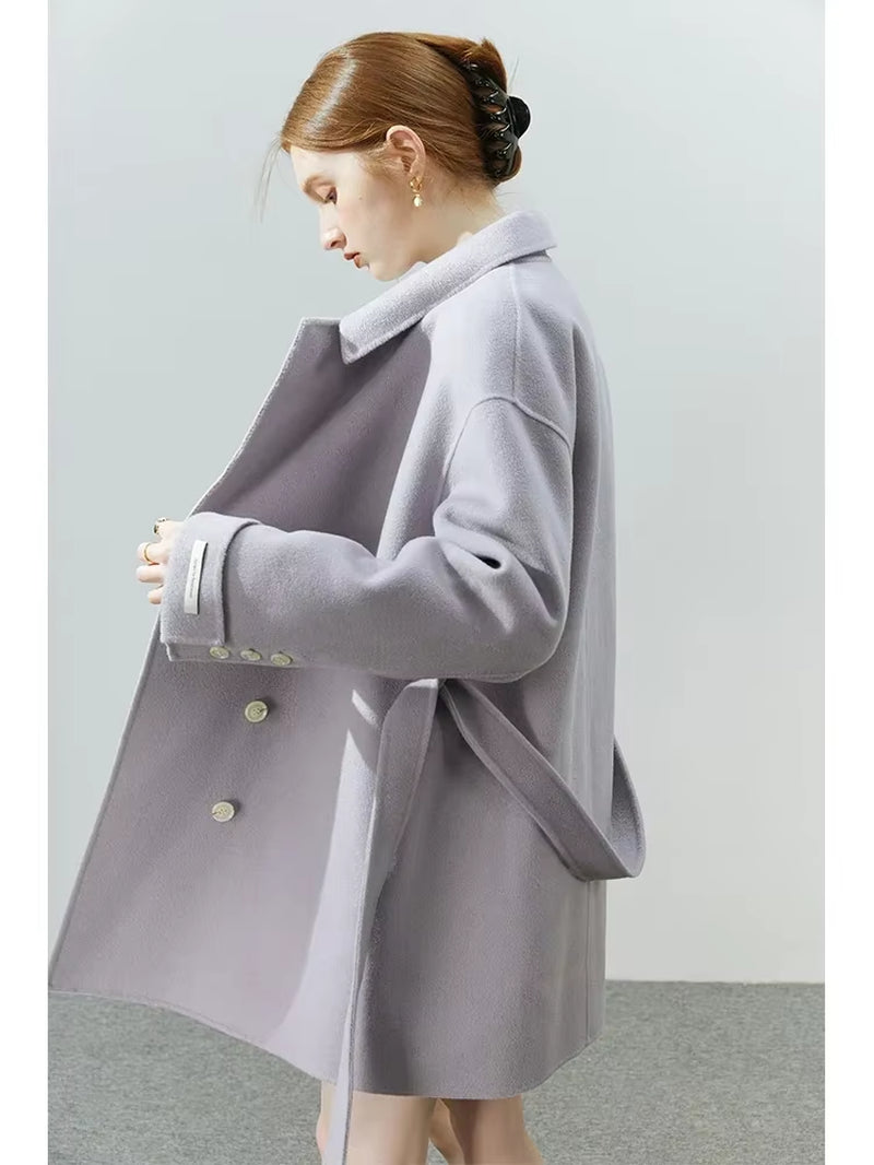 FSLE Double-Sided Woolen Coat Mid-Length