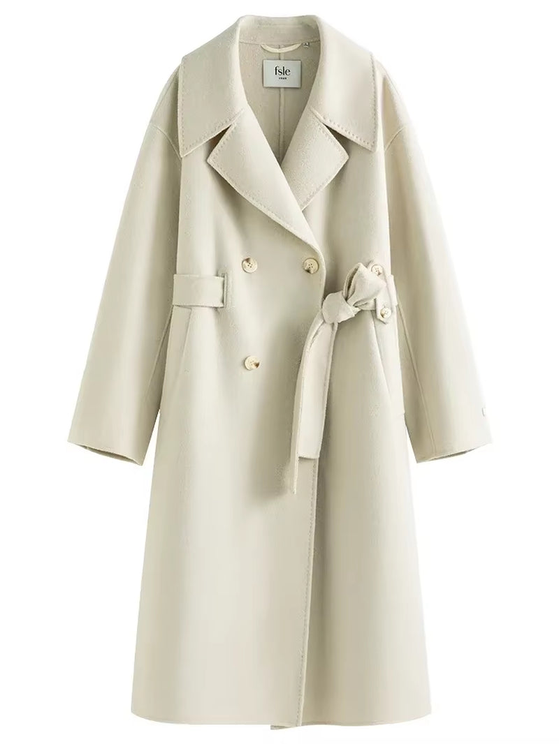 FSLE  Large Lapel Double-Sided Woolen Coat 