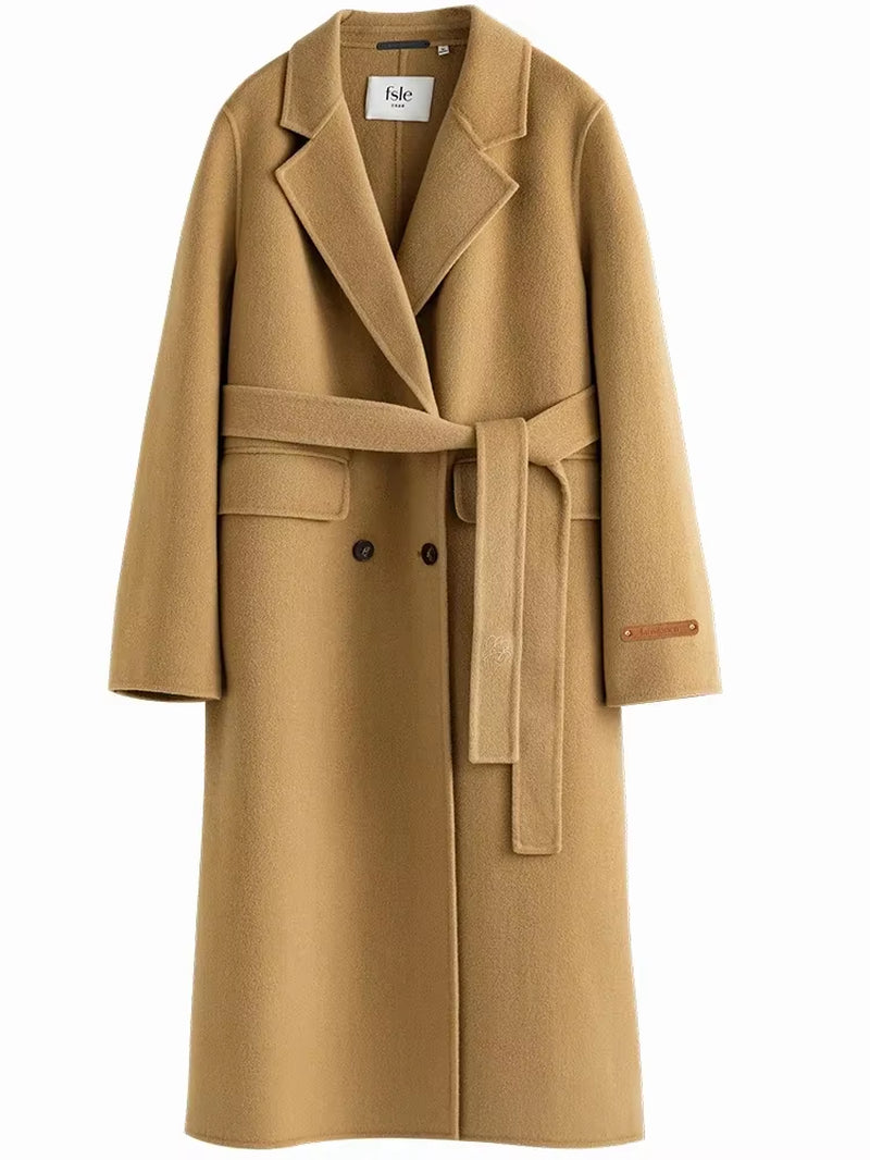 FSLE Classic Suit Collar Double-Sided Cashmere Coat