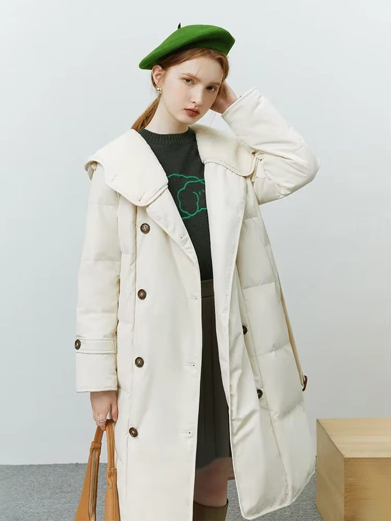 FSLE Hooded Imitation Lamb Wool down Jacket