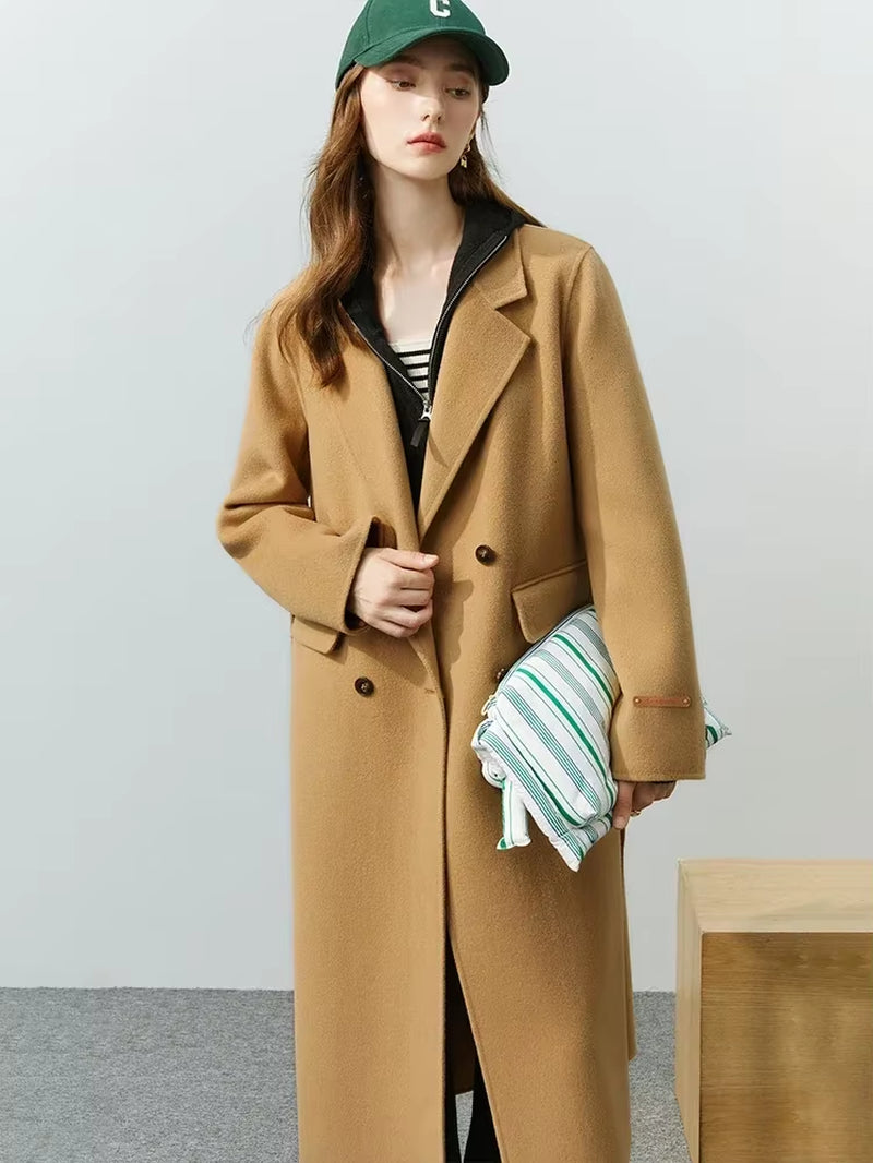 FSLE Classic Suit Collar Double-Sided Cashmere Coat