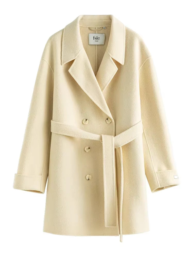 FSLE Double-Sided Woolen Coat Mid-Length