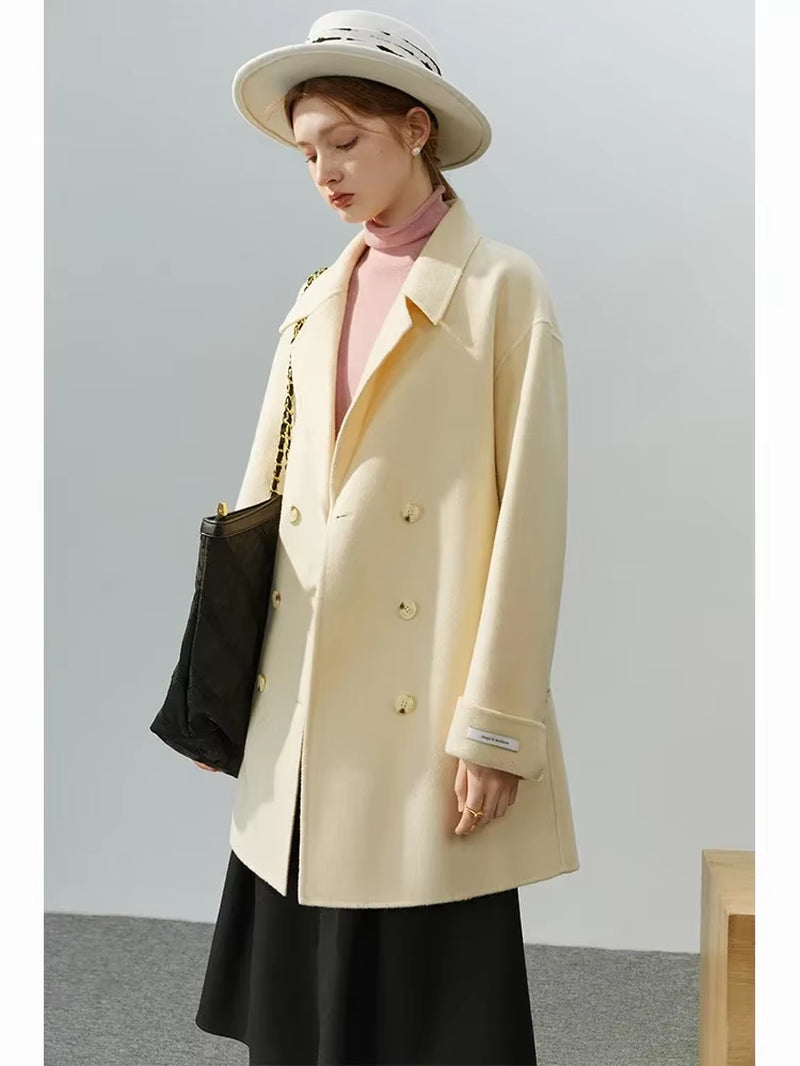 FSLE Double-Sided Woolen Coat Mid-Length